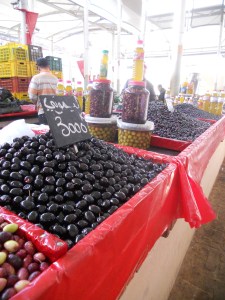 Olives at the market in Tunis