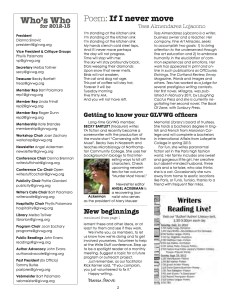 Inside of the redesigned GLVWG newsletter