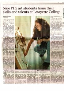 Feature: Phillipsburg High School art students at Lafayette, page 1 of 2