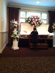 My daughter saying farewell